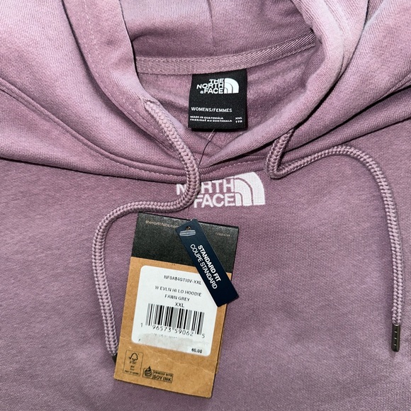 NEW The North Face Evolution Hi-Lo Hoodie Fawn Grey Purple Sweatshirt Womens XXL - Picture 4 of 9